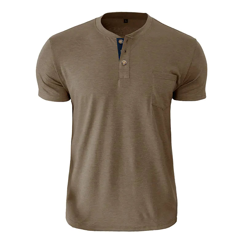 Men's Heavyweight Tall Short-Sleeved Henley Shirt