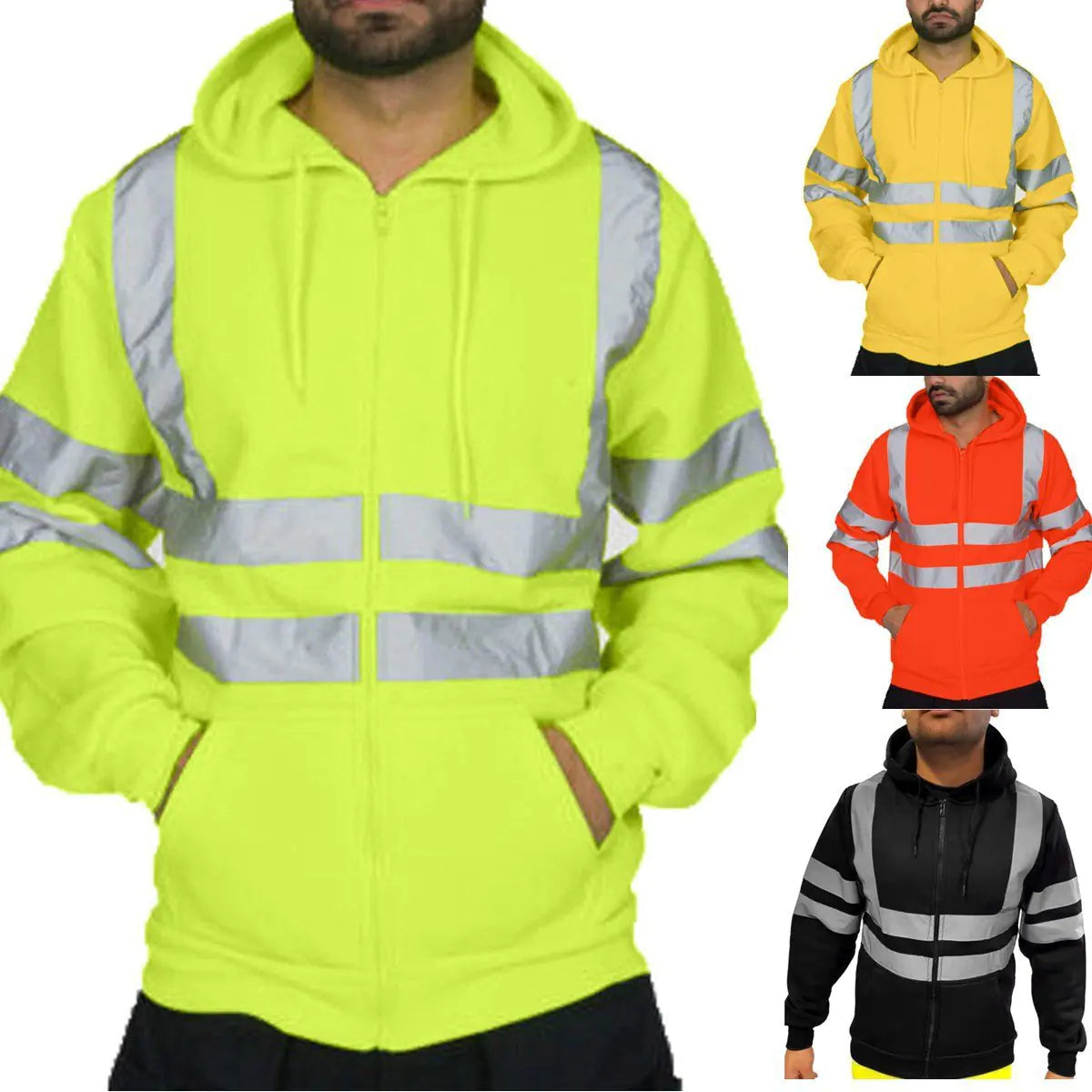 Reflective Strip Hoodie for Sanitation Work Clothing