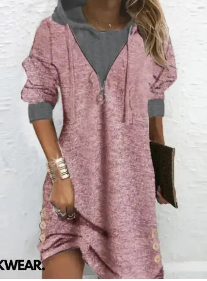 Women's Long Sleeve Round Neck Patchwork Shirt