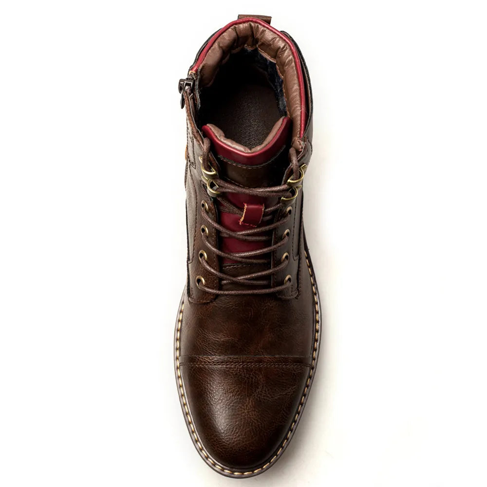 Men's Leather Martin Boots - Plus Size