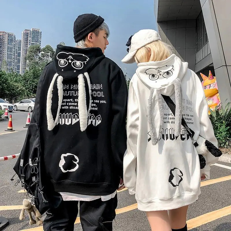 Autumn Winter Couples Hoodie with Rabbit Ears