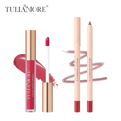 Matte Air Lip Glaze and Lip Liner Set - Waterproof