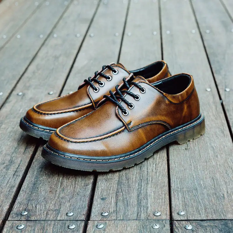 Men's Casual Low Top British Leather Shoes
