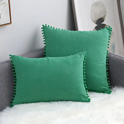 Fur Ball Lace Solid Color Suede Sofa Cushion Hug