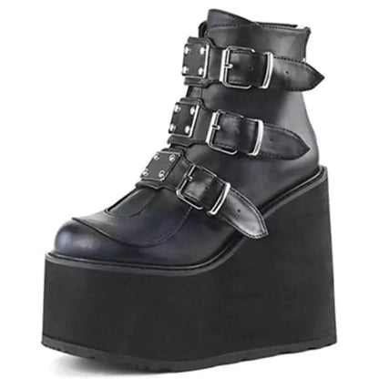 Wedge Heel Zipper Women Boots