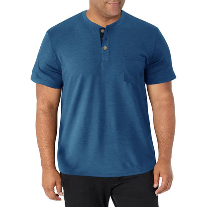 Men's Heavyweight Tall Short-Sleeved Henley Shirt