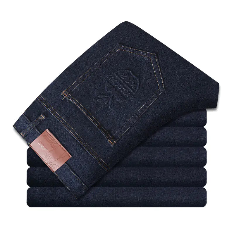 Men's Cotton Non-Stretch Wear-Resistant Straight-Leg Jeans