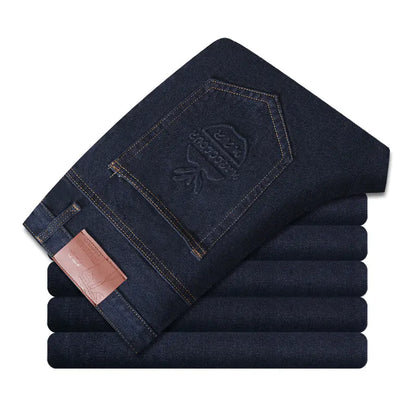 Men's Cotton Non-Stretch Wear-Resistant Straight-Leg Jeans