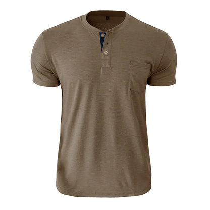 Men's Heavyweight Tall Short-Sleeved Henley Shirt