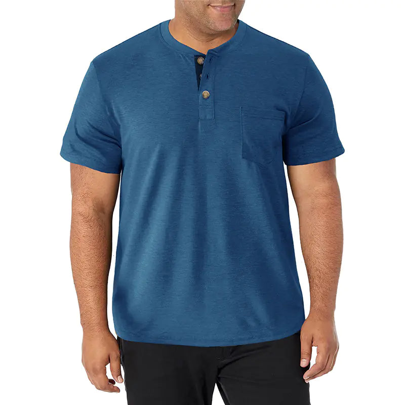 Men's Heavyweight Tall Short-Sleeved Henley Shirt