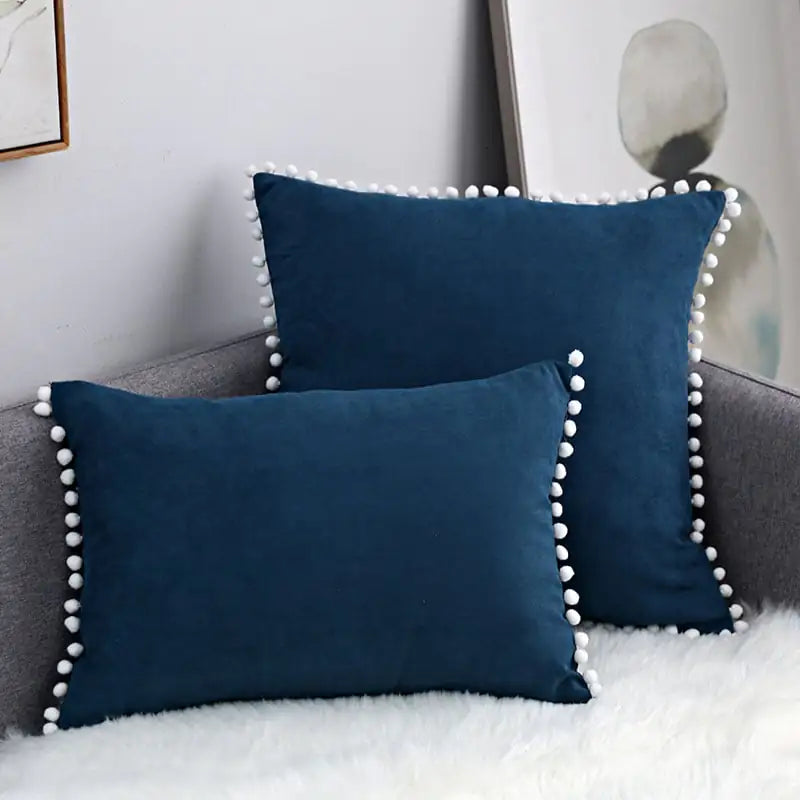 Fur Ball Lace Solid Color Suede Sofa Cushion Hug