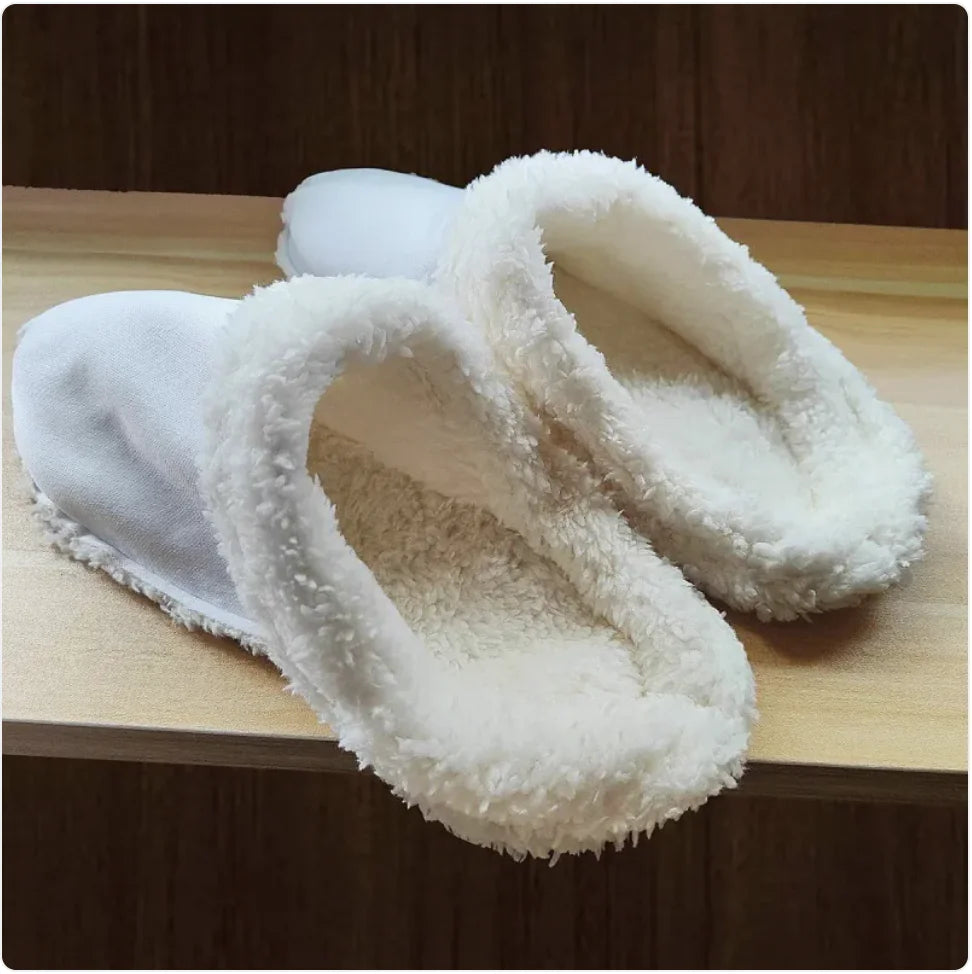 Women's Thermal Plush Cotton Slipper Set