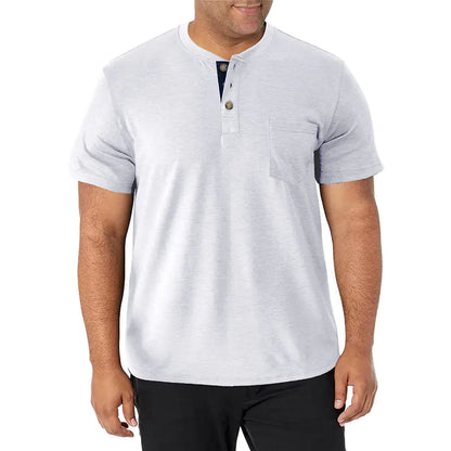 Men's Heavyweight Tall Short-Sleeved Henley Shirt