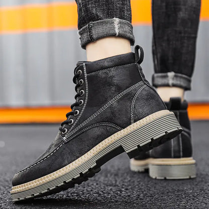 Men's Fashion Casual Leather Tooling Boots