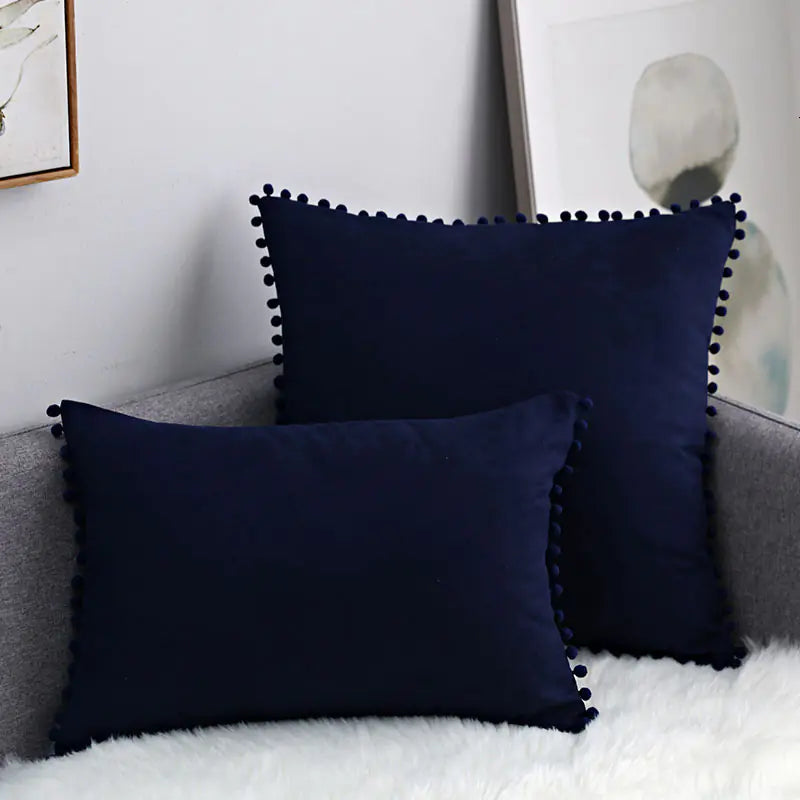 Fur Ball Lace Solid Color Suede Sofa Cushion Hug