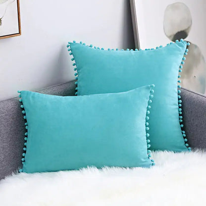 Fur Ball Lace Solid Color Suede Sofa Cushion Hug