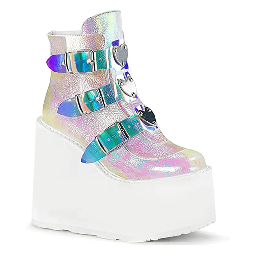 Wedge Heel Zipper Women Boots