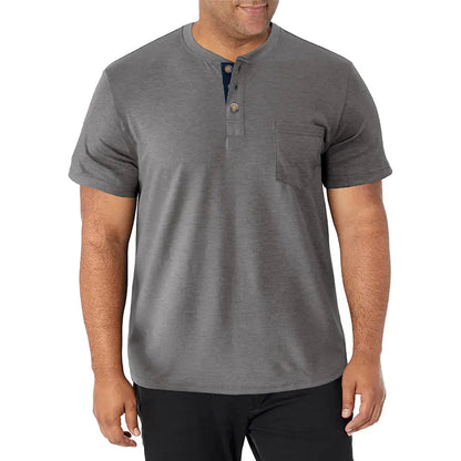 Men's Heavyweight Tall Short-Sleeved Henley Shirt