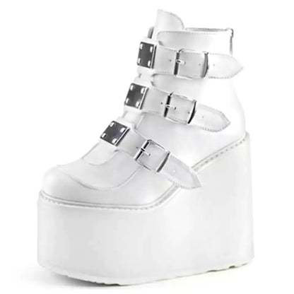 Wedge Heel Zipper Women Boots