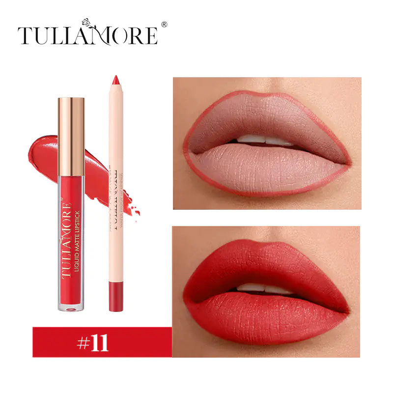 Matte Air Lip Glaze and Lip Liner Set - Waterproof