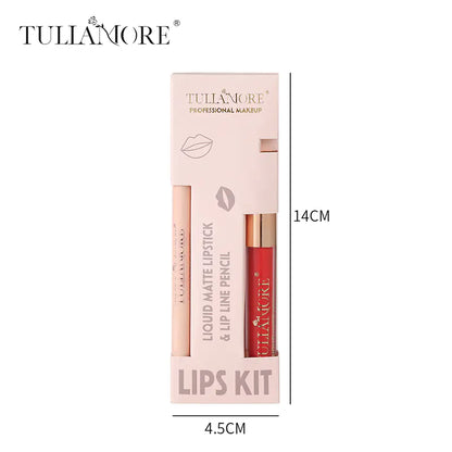 Matte Air Lip Glaze and Lip Liner Set - Waterproof