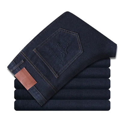 Men's Cotton Non-Stretch Wear-Resistant Straight-Leg Jeans