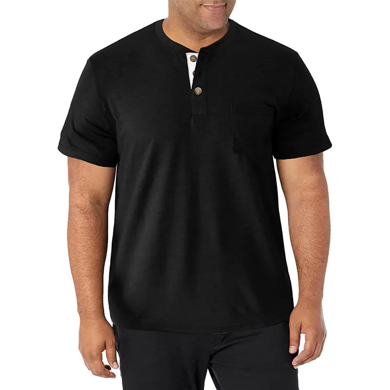 Men's Heavyweight Tall Short-Sleeved Henley Shirt