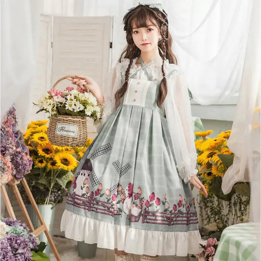 Pastoral Duck JSK Suspenders Lolita Skirt