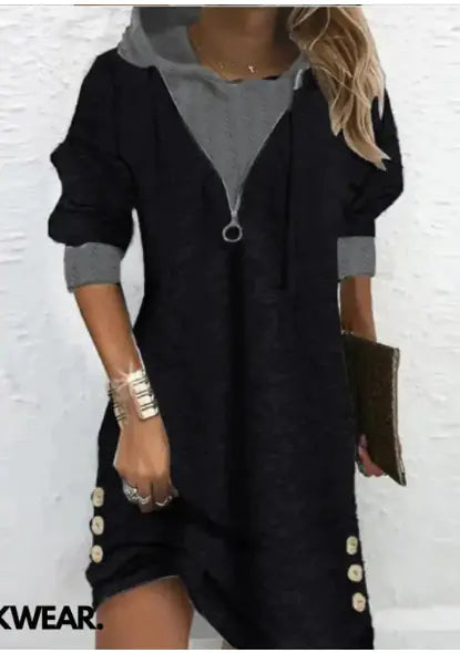 Women's Long Sleeve Round Neck Patchwork Shirt