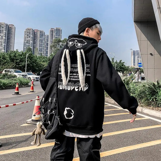 Autumn Winter Couples Hoodie with Rabbit Ears