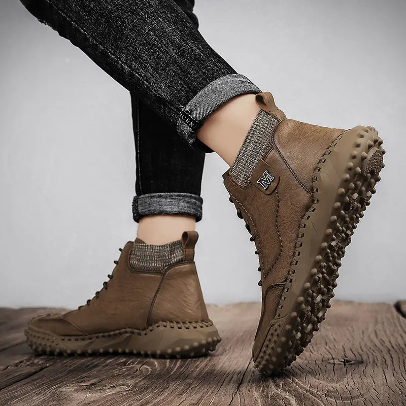Men's Large Size Velvet High Top Cotton Boots