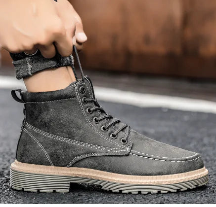 Men's Fashion Casual Leather Tooling Boots