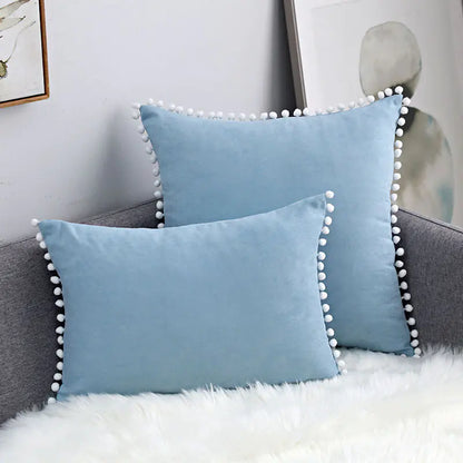 Fur Ball Lace Solid Color Suede Sofa Cushion Hug