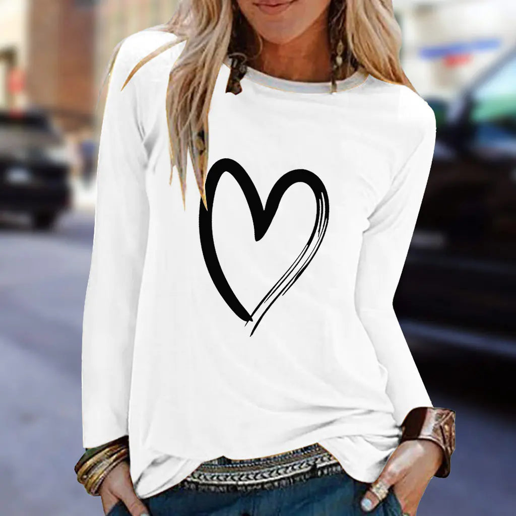Women's Casual Long Sleeve Loose Basic T-Shirt