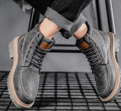 Men's Fashion Casual Leather Tooling Boots