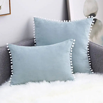 Fur Ball Lace Solid Color Suede Sofa Cushion Hug