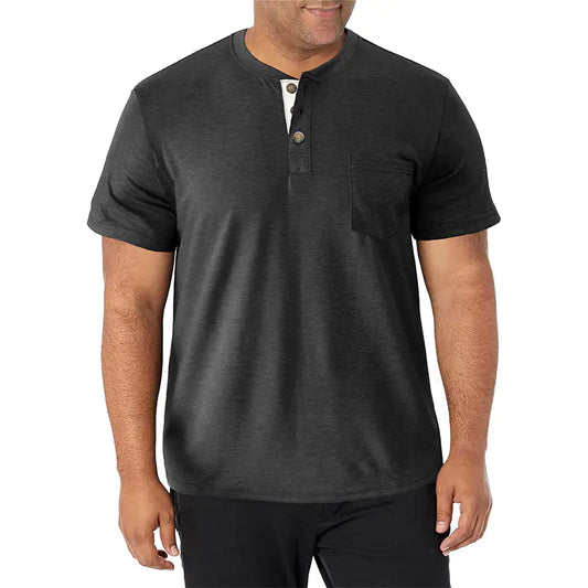 Men's Heavyweight Tall Short-Sleeved Henley Shirt