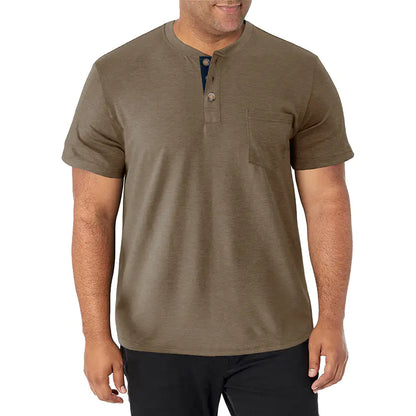 Men's Heavyweight Tall Short-Sleeved Henley Shirt