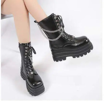 Casual Women's Short Boots with Thick High Heels