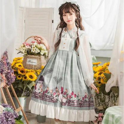 Pastoral Duck JSK Suspenders Lolita Skirt