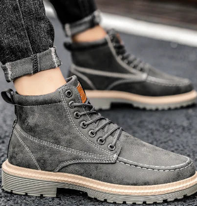Men's Fashion Casual Leather Tooling Boots