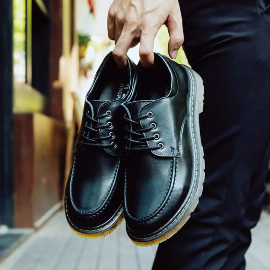 Men's Casual Low Top British Leather Shoes
