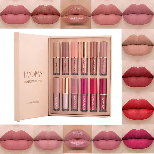 12 Colors Matte Nude Lipstick Makeup Gift Box Set