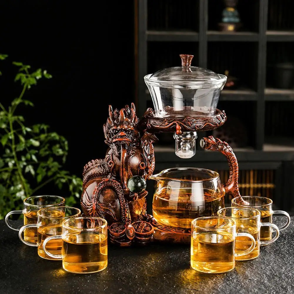 Dragon Glass Teapot Set with 6 Cups
