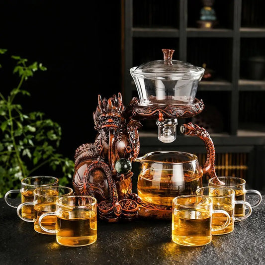 Dragon Glass Teapot Set with 6 Cups