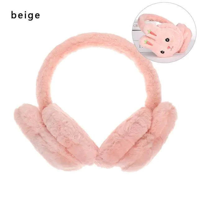 Cute Winter Rabbit Earmuffs for Female Students