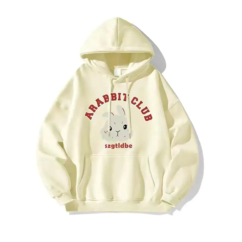 Rabbit Printed Hoodie for Women - Autumn & Winter Style