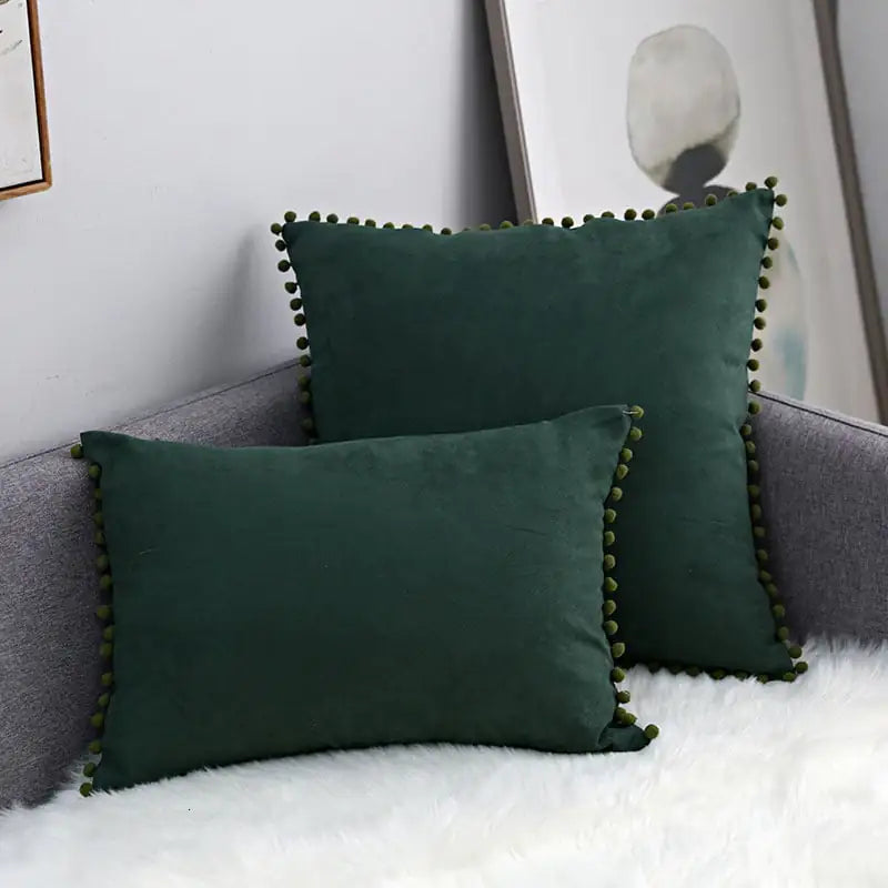 Fur Ball Lace Solid Color Suede Sofa Cushion Hug