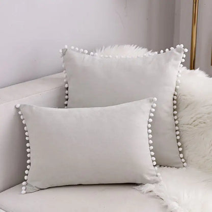 Fur Ball Lace Solid Color Suede Sofa Cushion Hug