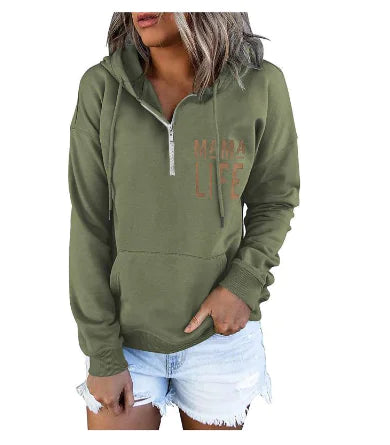 Women's Long Sleeve Casual Loose Hooded Top